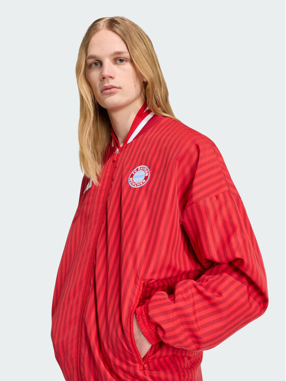 adidas adidas Kurtka wielofunkcyjna FC Bayern Muenchen Stadium Czerwony Loose Fit