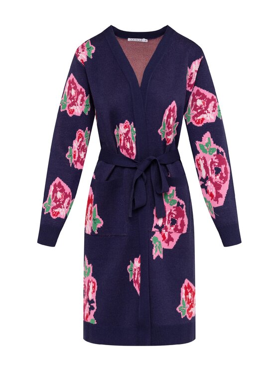QUIOSQUE QUIOSQUE Kardigan 6VF006 Granatowy Regular Fit