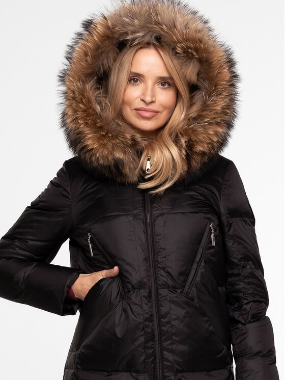 Perso Perso Dámska bunda BLH252517FXR Čierna Regular Fit