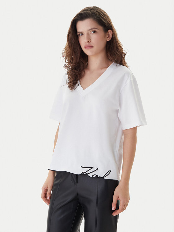 KARL LAGERFELD KARL LAGERFELD T-Shirt B1W17031 Bílá Relaxed Fit