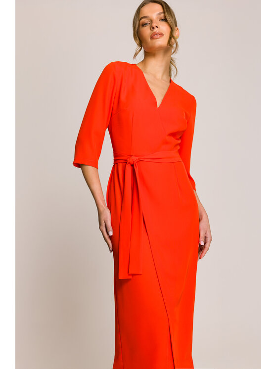 Stylove Stylove Sukienka wieczorowa S396 Pomarańczowy Premium Fit