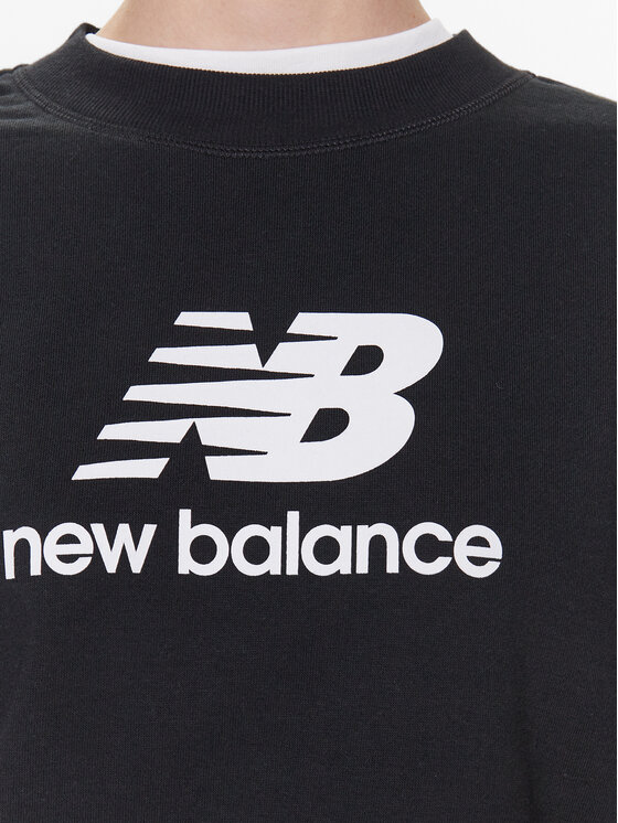 New Balance New Balance Džemperis Essentials Stacked Logo WT31532 Juoda Relaxed Fit
