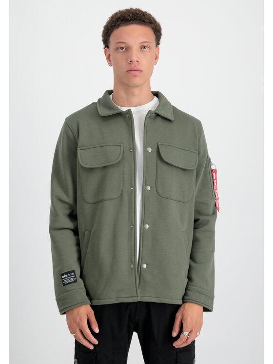 Alpha Industries Alpha Industries Koszula Sweat Overshirt Zielony Loose Fit