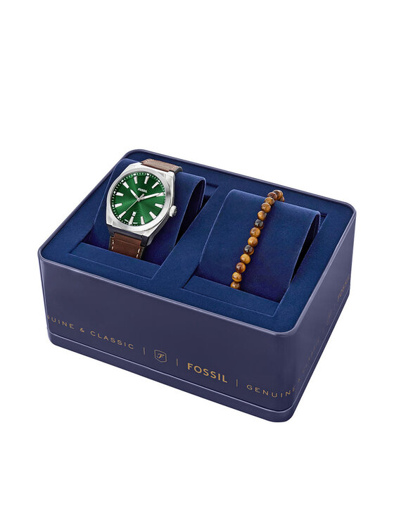 Fossil Hodinky FS6080SET Hnedá