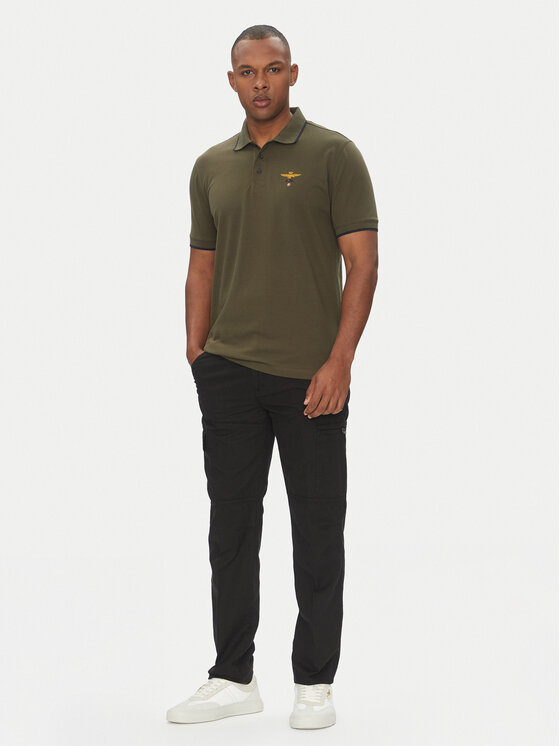 Aeronautica Militare Aeronautica Militare Medžiaginės kelnės 251PA1662CT3526 Juoda Regular Fit