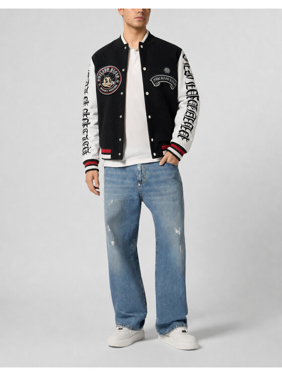 PHILIPP PLEIN PHILIPP PLEIN Kurtka bomber 24533 Czarny Regular Fit