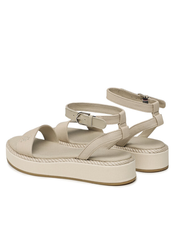 Tommy Hilfiger Tommy Hilfiger Sandále Rope Flatform FW0FW07019 Béžová