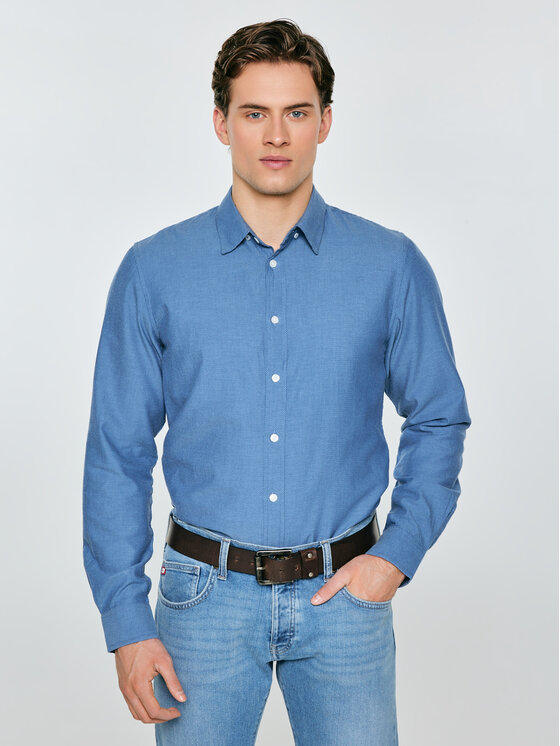 BIG STAR BIG STAR Koszula FRANKINISON Niebieski Slim Fit