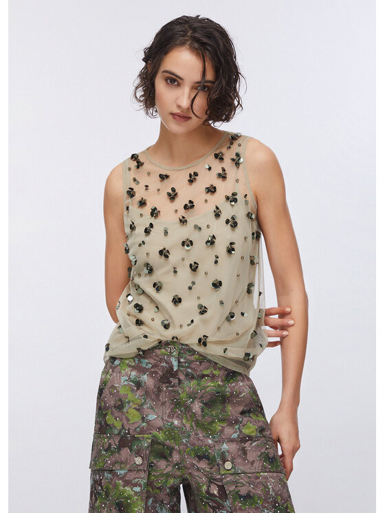 Liu Jo Liu Jo Top WA6310J3860P9240 Beżowy Regular Fit