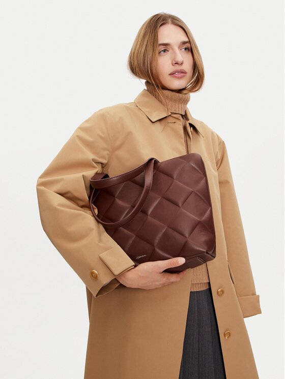 Calvin Klein Calvin Klein Torebka Diamond Quilt K60K612906 Brązowy