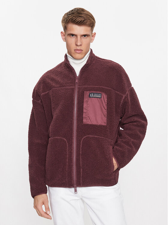 Armani Exchange Fleecová mikina 6RZMJD ZJDLZ 14AU Bordová Regular Fit