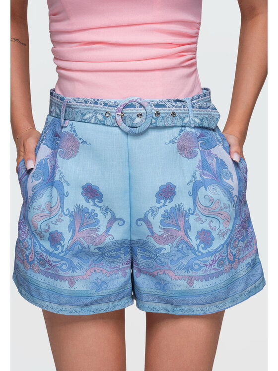 Ombre Ombre Szorty materiałowe OW-ST-E0022 Niebieski Regular Fit