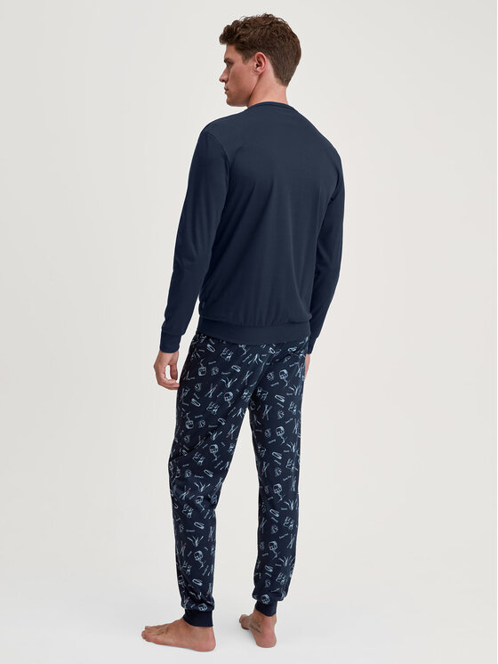 Calida Calida Pyžamo 44381 Tmavomodrá Regular Fit
