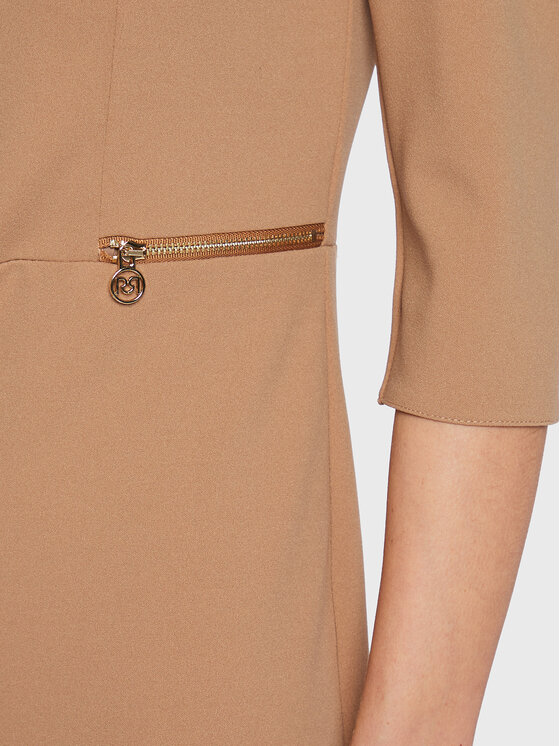 Rinascimento Rinascimento Коктейлна рокля CFC0111065003 Бежов Regular Fit