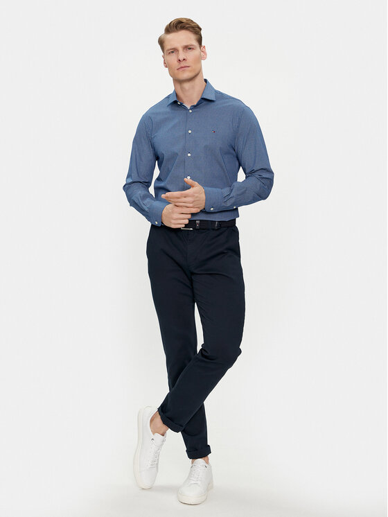 Tommy Hilfiger Tommy Hilfiger Krekls MW0MW34629 Zils Slim Fit