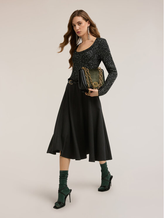 Motivi Motivi Gonna midi 1079Q001146N033 Nero A-Line Fit