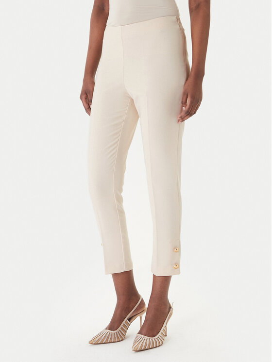 Rinascimento Pantaloni din material CFC0128641003 Bej Slim Fit