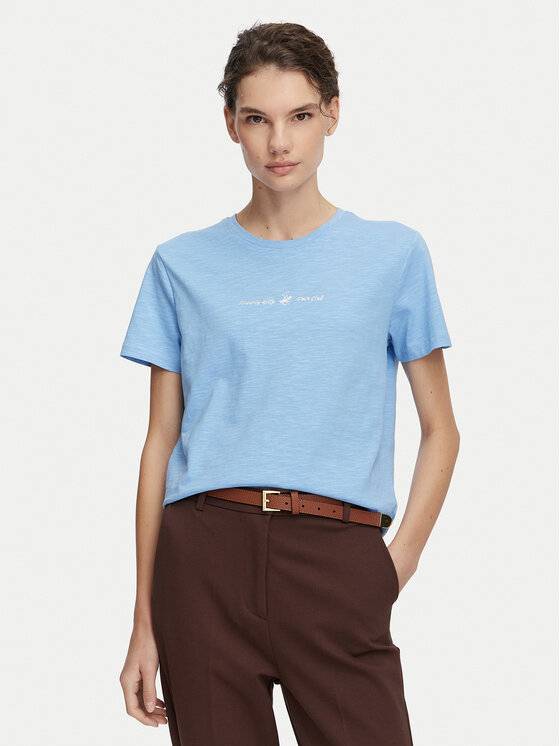 Beverly Hills Polo Club Beverly Hills Polo Club Tricou P-SS26W-TS6510 Albastru deschis Regular Fit