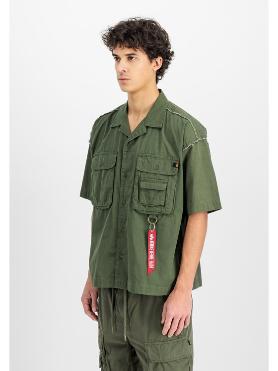 Alpha Industries Alpha Industries Koszula Aloha Safari Shirt Zielony Loose Fit