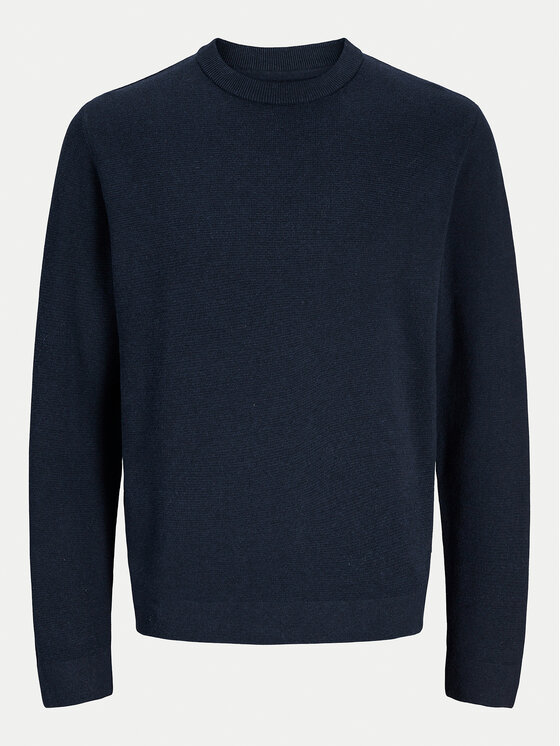 Jack&Jones Jack&Jones Sweter Milano 12259666 Granatowy Relaxed Fit