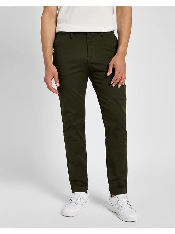 Lee Lee Chinosy SLIM CHINO Zielony Slim Fit