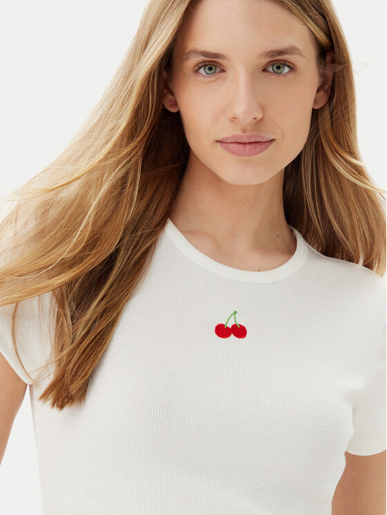 ONLY ONLY Marškinėliai Daniella 15350554 Balta Slim Fit