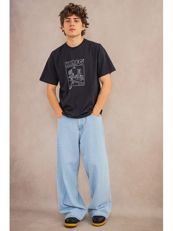 Kamuflage Kamuflage T-Shirt Lägenhet Czarny Comfortable Fit