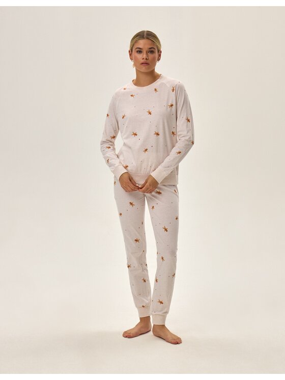 Esotiq Esotiq Piżama 42099 Beżowy Regular Fit