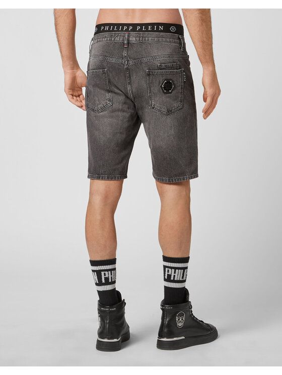 PHILIPP PLEIN PHILIPP PLEIN Džínové šortky 13329 Šedá Regular Fit