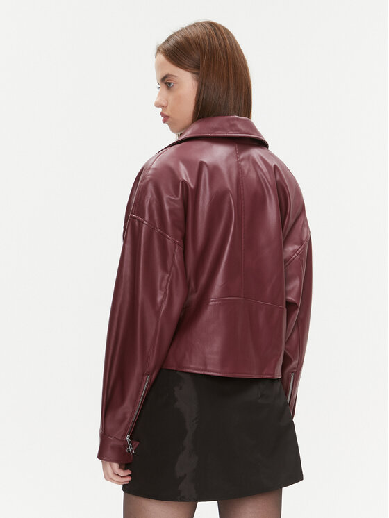DKNY DKNY Giacca di pelle P3GCTQ52 Bordeaux Regular Fit