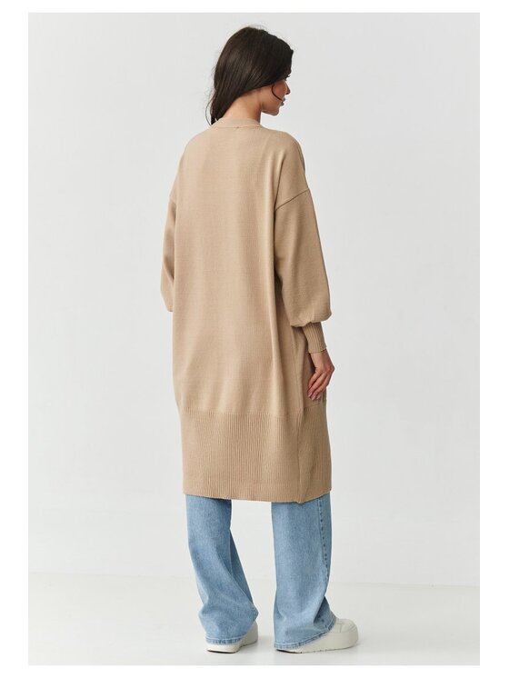 Makadamia Makadamia Kardigan S167 Beżowy Loose Fit