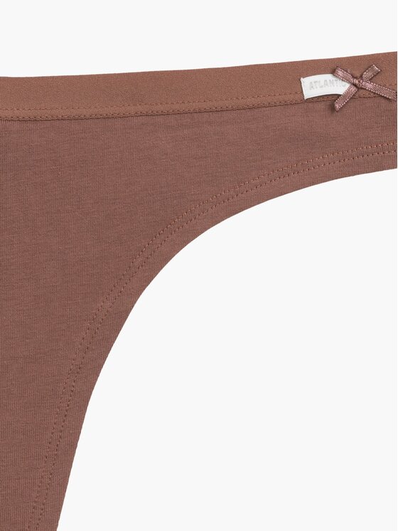 Atlantic Atlantic Stringi Flat Elastic Brązowy