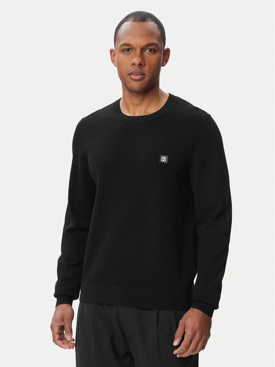 HUGO Pulover Setallo 50564244 Negru Regular Fit