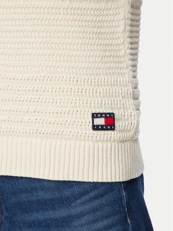 Tommy Jeans Tommy Jeans Košulja Crochet DM0DM23373 Svijetlo bež Regular Fit