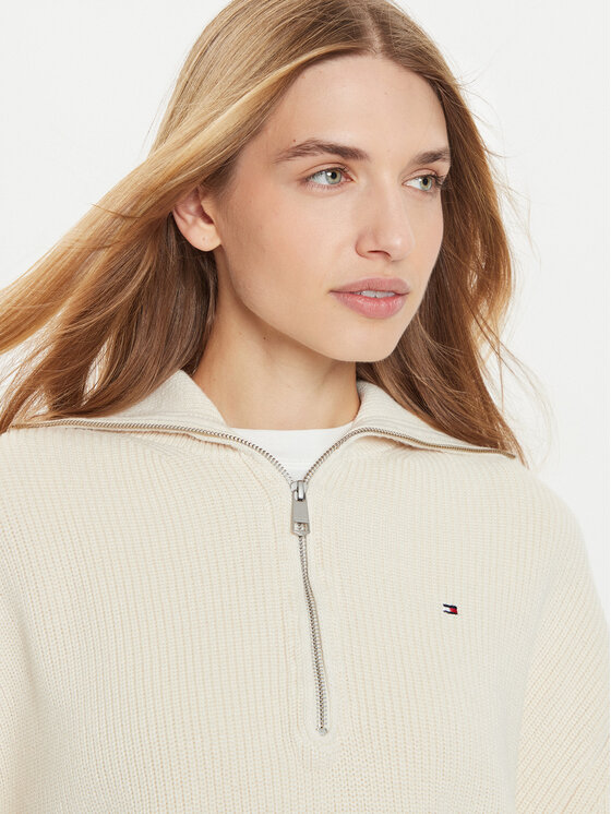 Tommy Hilfiger Tommy Hilfiger Džemper WW0WW42141 Écru Relaxed Fit