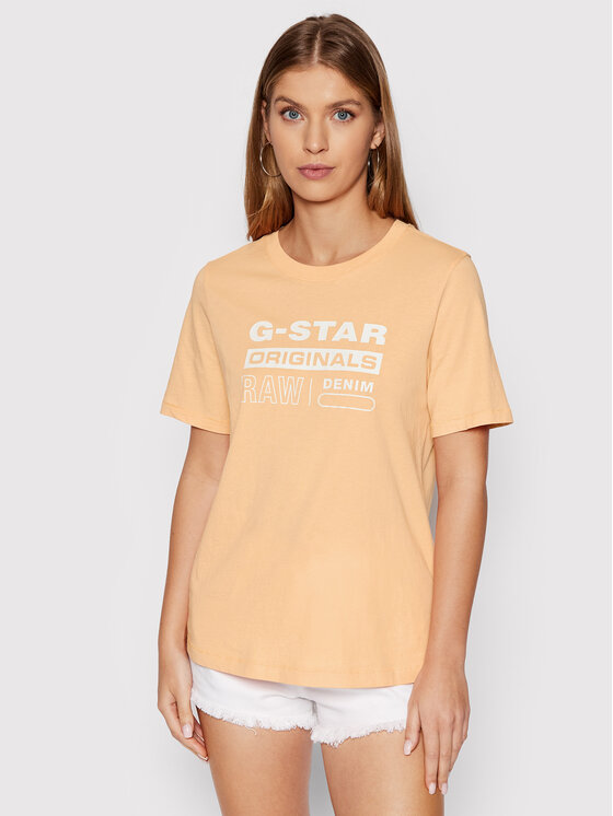 G-Star Raw T-Shirt Originals Label D19953-4107-C962 Orange Regular Fit