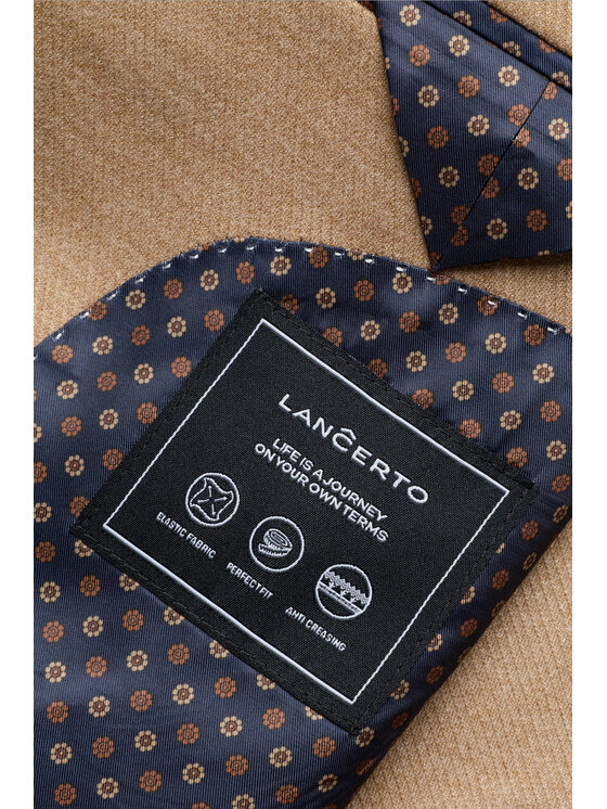 Lancerto Lancerto Marynarka Finalborgo MA131126000007 Beżowy Slim Fit