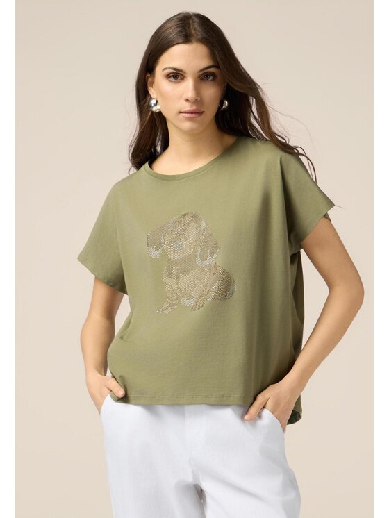 Oltre Oltre T-shirt G422J004225N035 Verde Over Fit