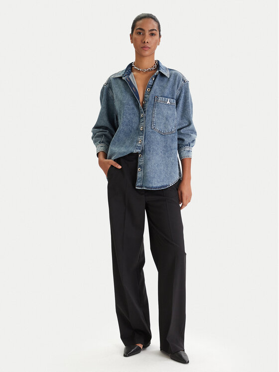 Patrizia Pepe Patrizia Pepe cămașă de blugi 8C0833/D108-CB05 Albastru Regular Fit