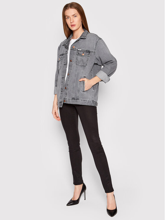 Wrangler Wrangler Kurtka jeansowa Heritage W4364442V 112146050 Szary Relaxed Fit