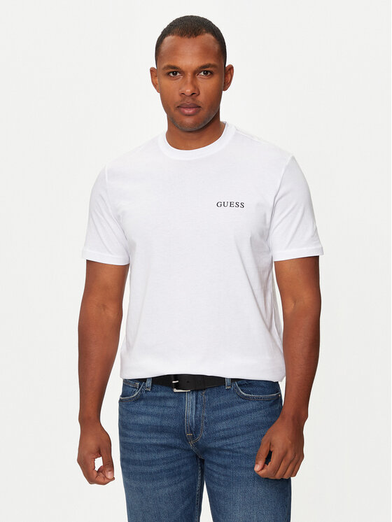 Guess Guess Tricou U4BM03 KCAM1 Alb Regular Fit