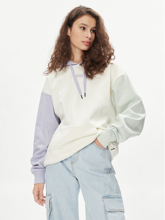 vans colour block sweatshirt in white
