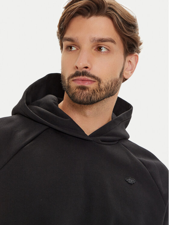 4F 4F Majica dugih rukava Unisex 4FWAW24TSWSU1314 Crna Loose Fit