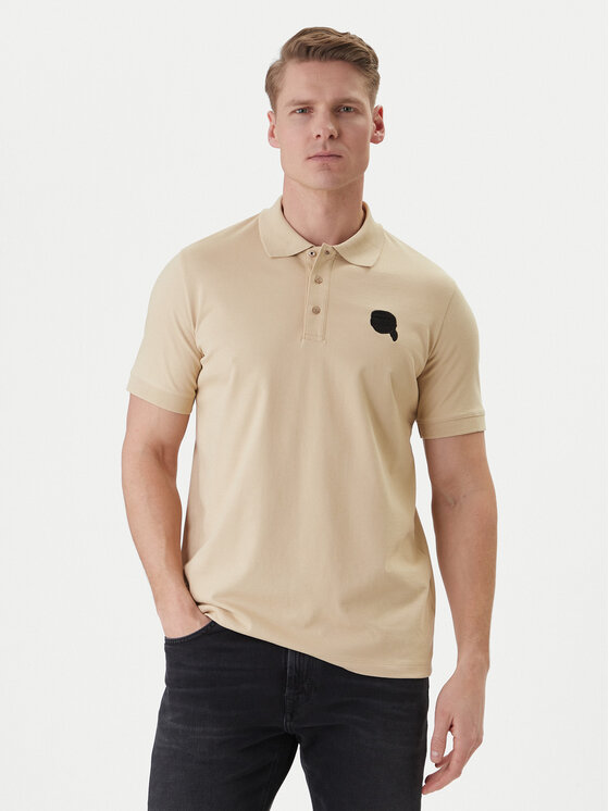 KARL LAGERFELD KARL LAGERFELD Polo 745015 562231 Beżowy Regular Fit