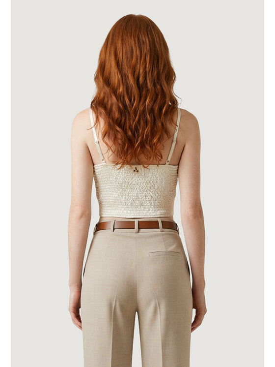 Artigli Artigli T-shirt BUSTIER IN PIZZO E RASO Beige Blazer Fit