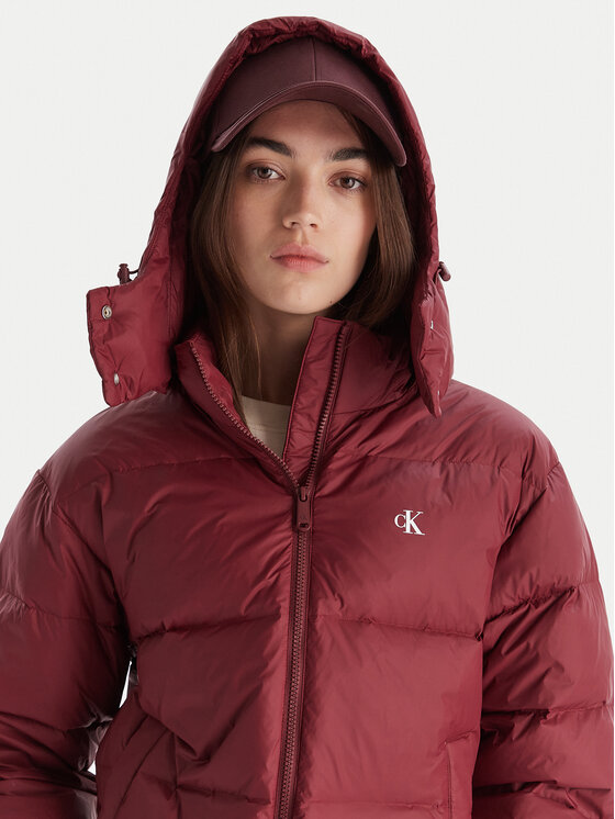 Calvin Klein Jeans Calvin Klein Jeans Vatovaná bunda Essential LV047D501G Bordová Relaxed Fit