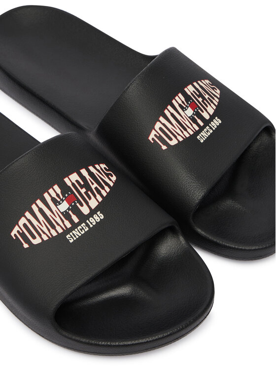 Tommy Jeans Tommy Jeans Ciabatte Wavy Flag Logo EM0EM01700 Nero