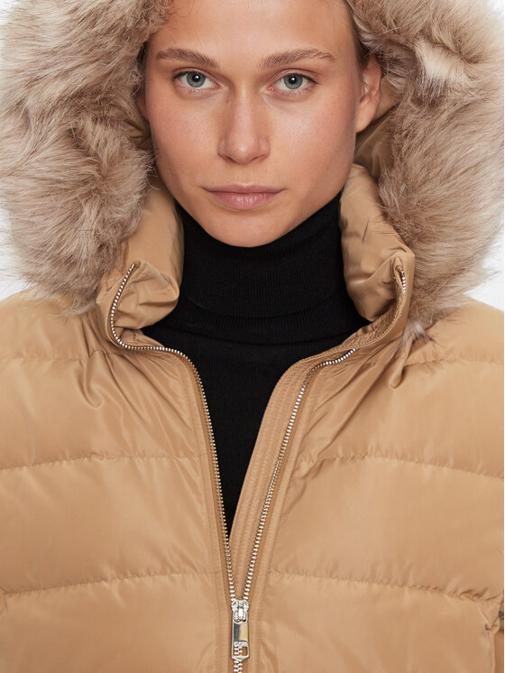 Tommy Hilfiger Tommy Hilfiger Пухено яке WW0WW43600 Бежов Regular Fit