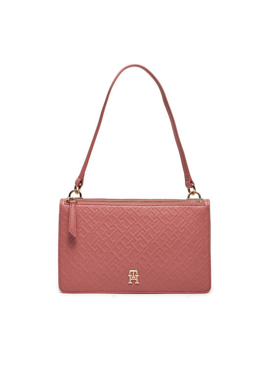 Geantă Tommy Hilfiger Th Refined Shoulder Bag Mono AW0AW15975 Roz