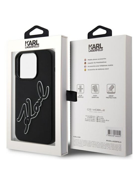KARL LAGERFELD KARL LAGERFELD Etui na telefon 3D Rubber Signature Czarny